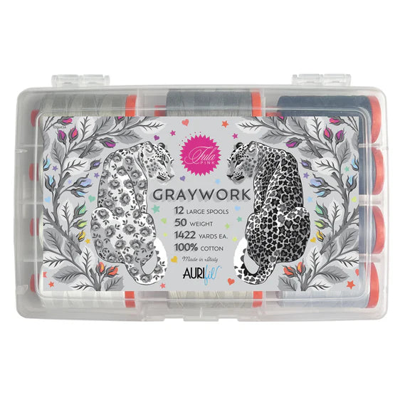 Graywork Thread Collection – 12 Large Spools (50wt Cotton)