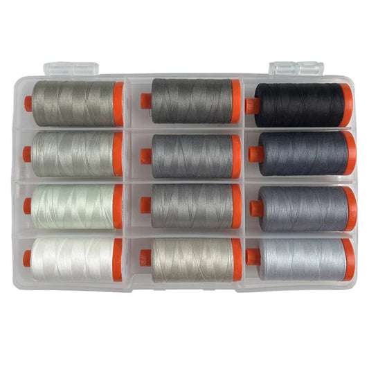 Graywork Thread Collection – 12 Large Spools (50wt Cotton)