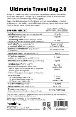 Ultimate Travel Bag 2.0 Pattern