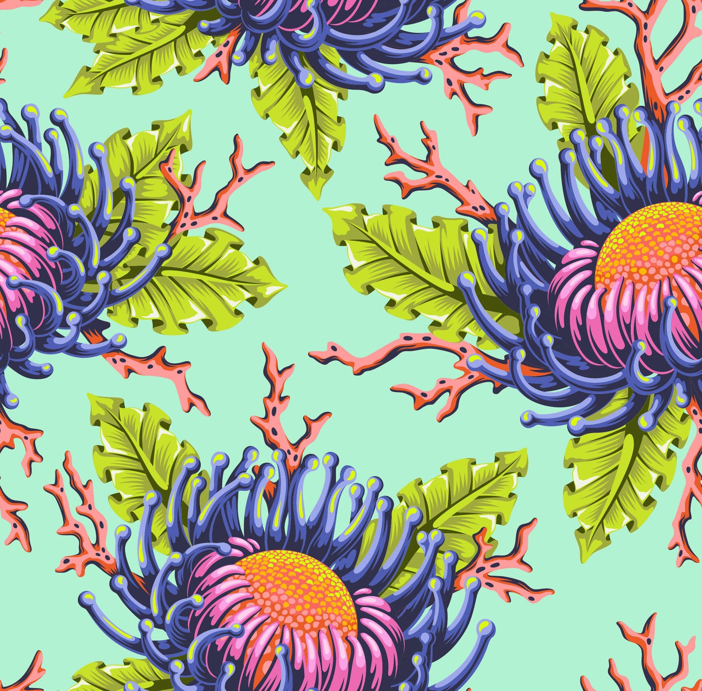 Friends & Anemones - Seafoam