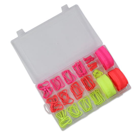 Box Bundle of Neon Hardware & Zippers