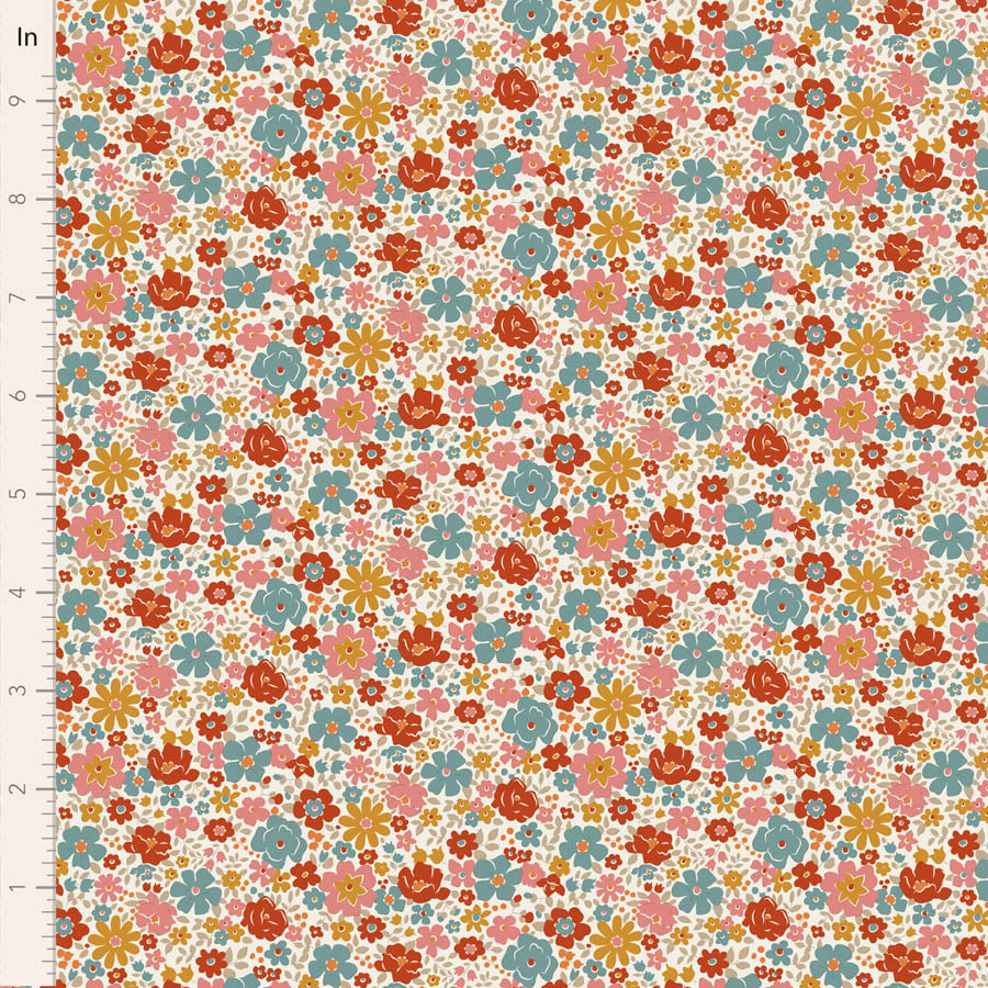 Tilda Village Life Esther in Warm Cream fabric, TIL100681