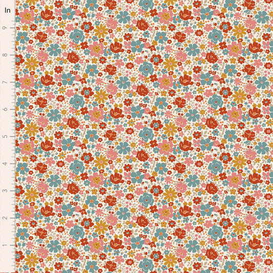 Tilda Village Life Esther in Warm Cream fabric, TIL100681