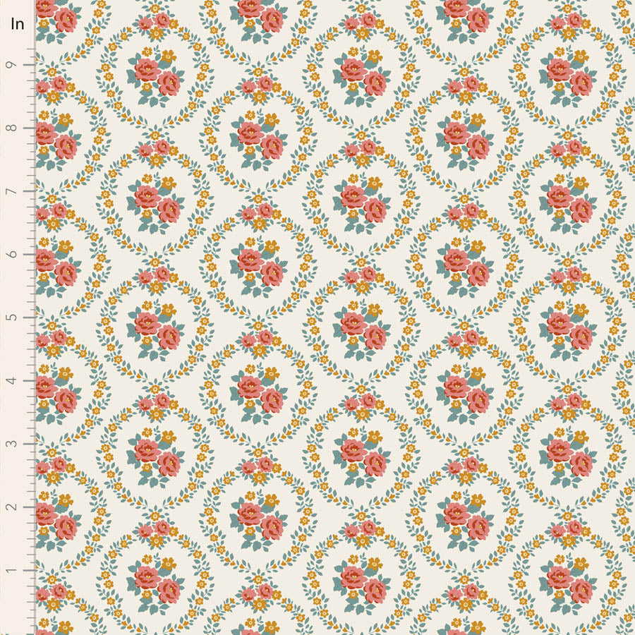 Tilda Village Life Mable in Warm Cream fabric, TIL100682