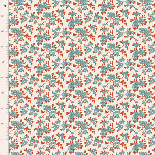 Tilda Village Life Ruth in Teal fabric, TIL100686