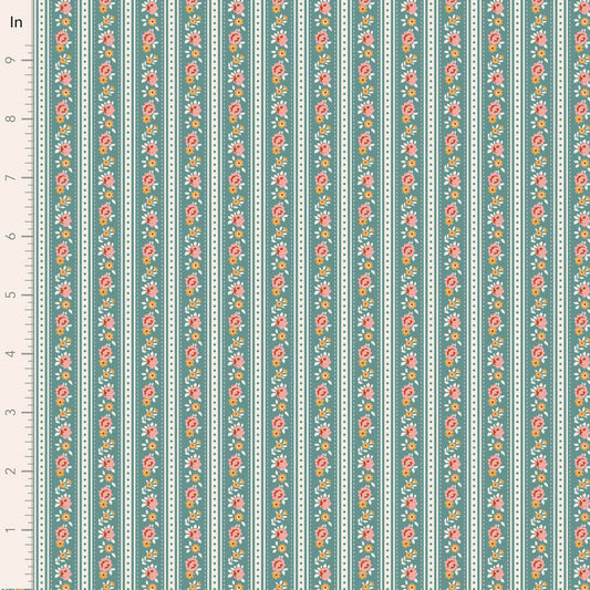 Tilda Village Life Agnes in Teal fabric, TIL100690