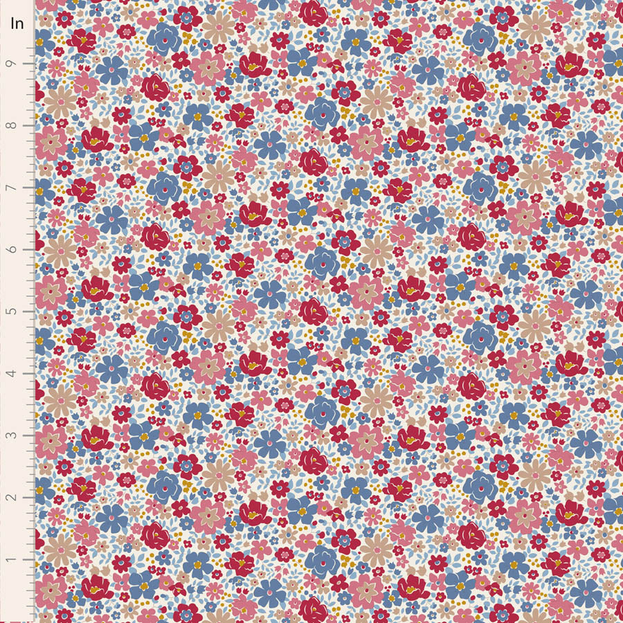 Tilda Village Life Esther in Cold Cream fabric, TIL100691