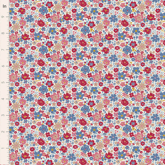 Tilda Village Life Esther in Cold Cream fabric, TIL100691