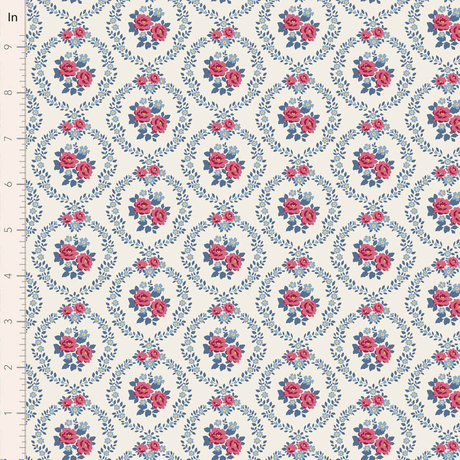 Tilda Village Life Mable in Cold Cream fabric, TIL100692