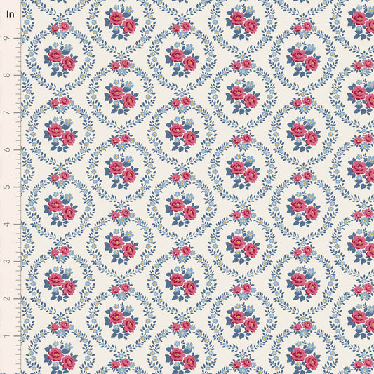 Tilda Village Life Mable in Cold Cream fabric, TIL100692