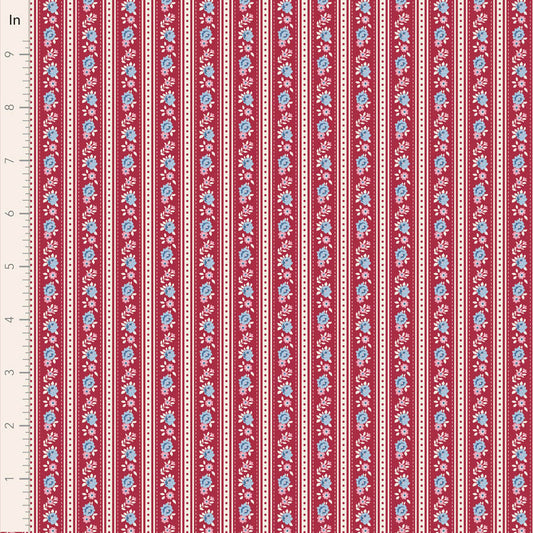Tilda Village Life Agnes in Burgundy fabric, TIL100693