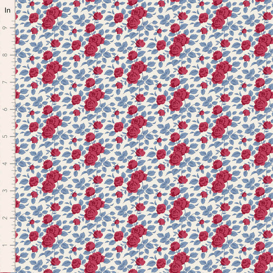 Tilda Village Life Margot in Burgundy fabric, TIL100694