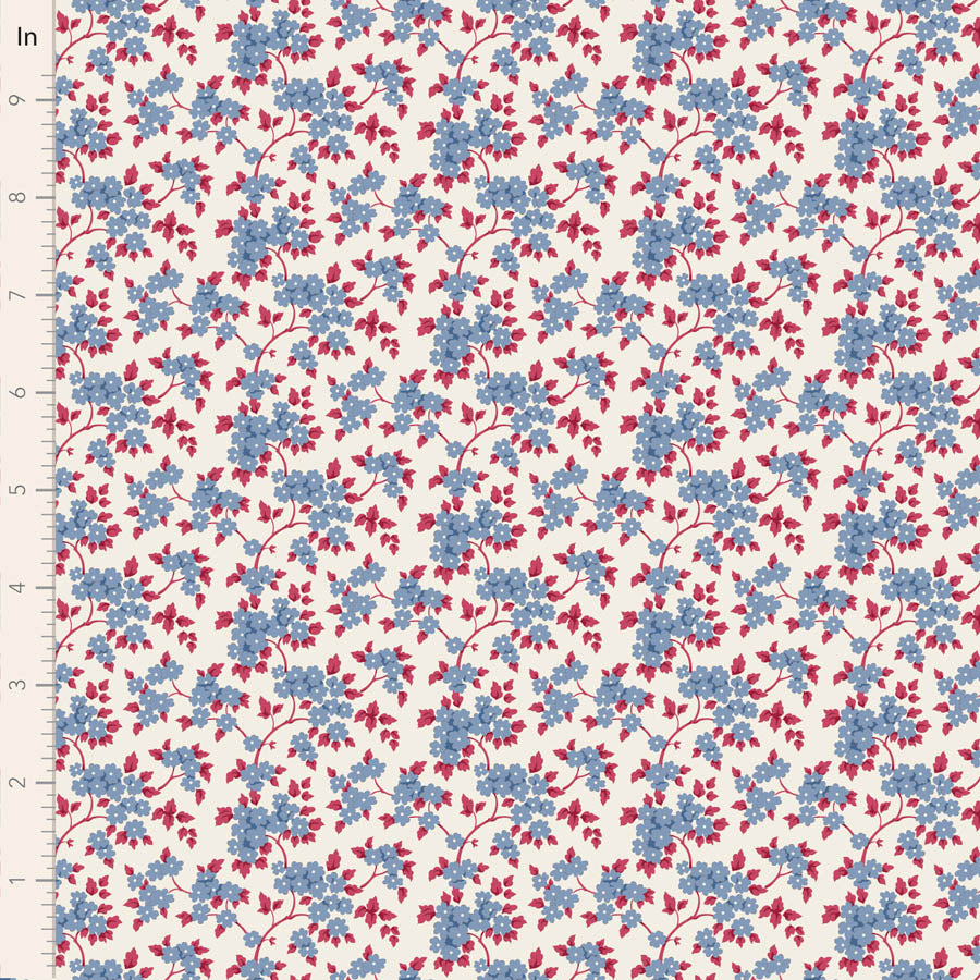 Tilda Village Life Ruth in Blue fabric, TIL100696