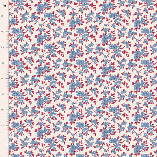 Tilda Village Life Ruth in Blue fabric, TIL100696