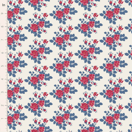 Tilda Village Life Myrtle in Blue fabric, TIL100698