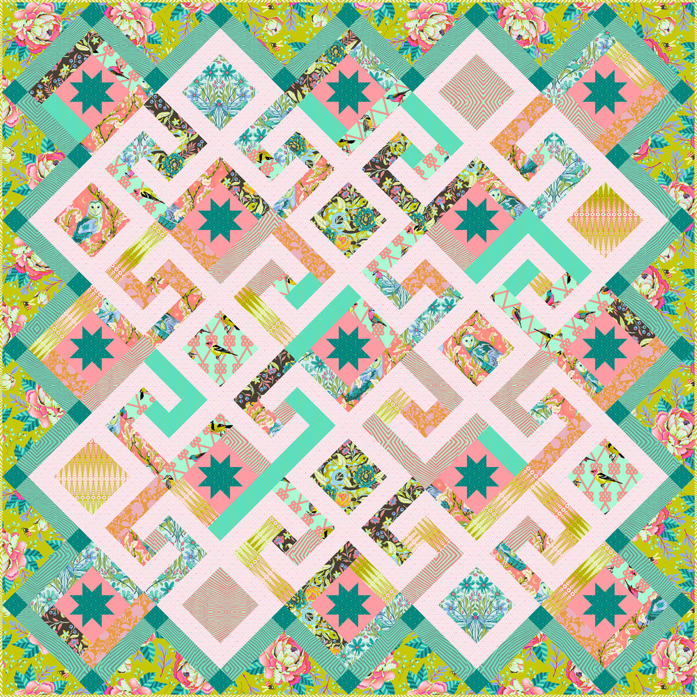 Hedge Maze Quilt Kit - Dawn