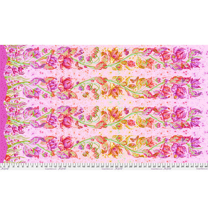 Grow Up in Afterglow by Tula Pink, Down to Earth cotton fabric, full-width design.
