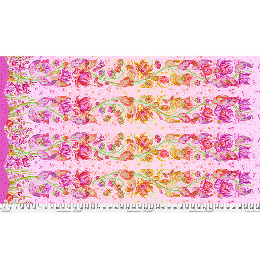 Grow Up in Afterglow by Tula Pink, Down to Earth cotton fabric, full-width design.