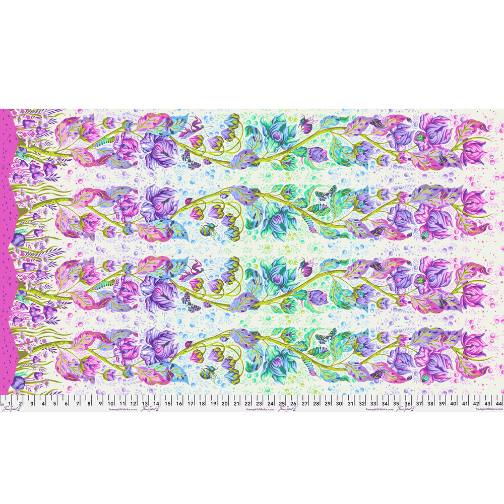 Grow Up in Daybreak by Tula Pink, Down to Earth cotton fabric, full-width design.