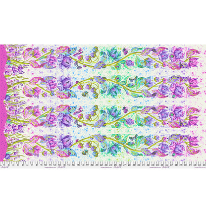 Grow Up in Daybreak by Tula Pink, Down to Earth cotton fabric, full-width design.