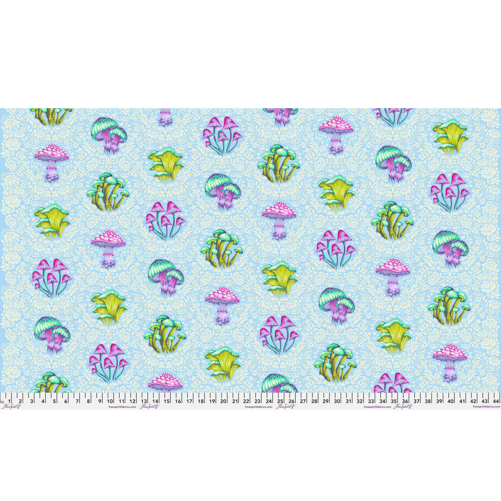 Morel Support in Daybreak by Tula Pink, Down to Earth cotton fabric, full-width design.