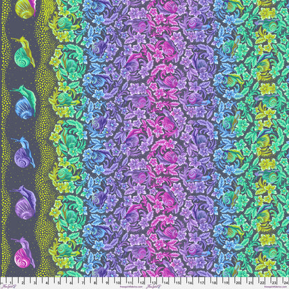 Snailed It! in Daybreak by Tula Pink, Down to Earth cotton fabric.