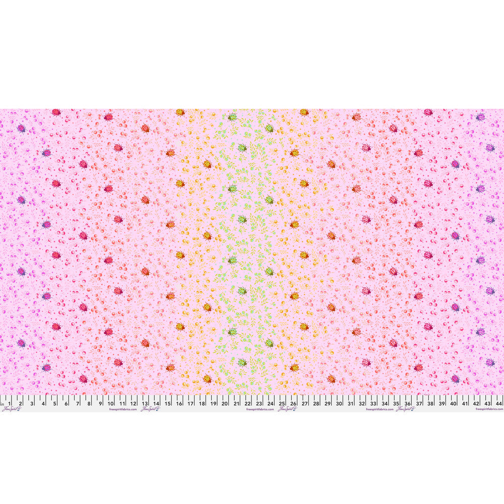 Spot On in Afterglow by Tula Pink, Down to Earth cotton fabric, full-width design.