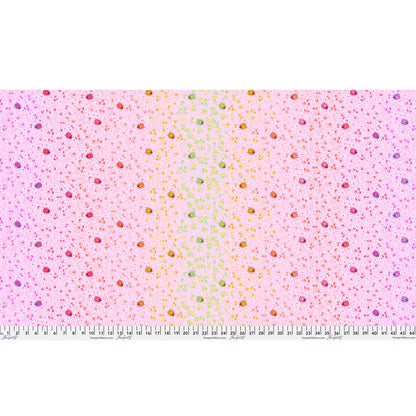 Spot On in Afterglow by Tula Pink, Down to Earth cotton fabric, full-width design.