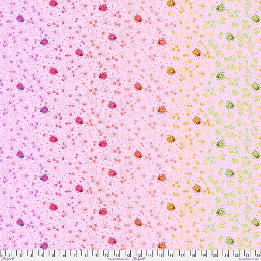 Spot On in Afterglow by Tula Pink, Down to Earth cotton fabric.