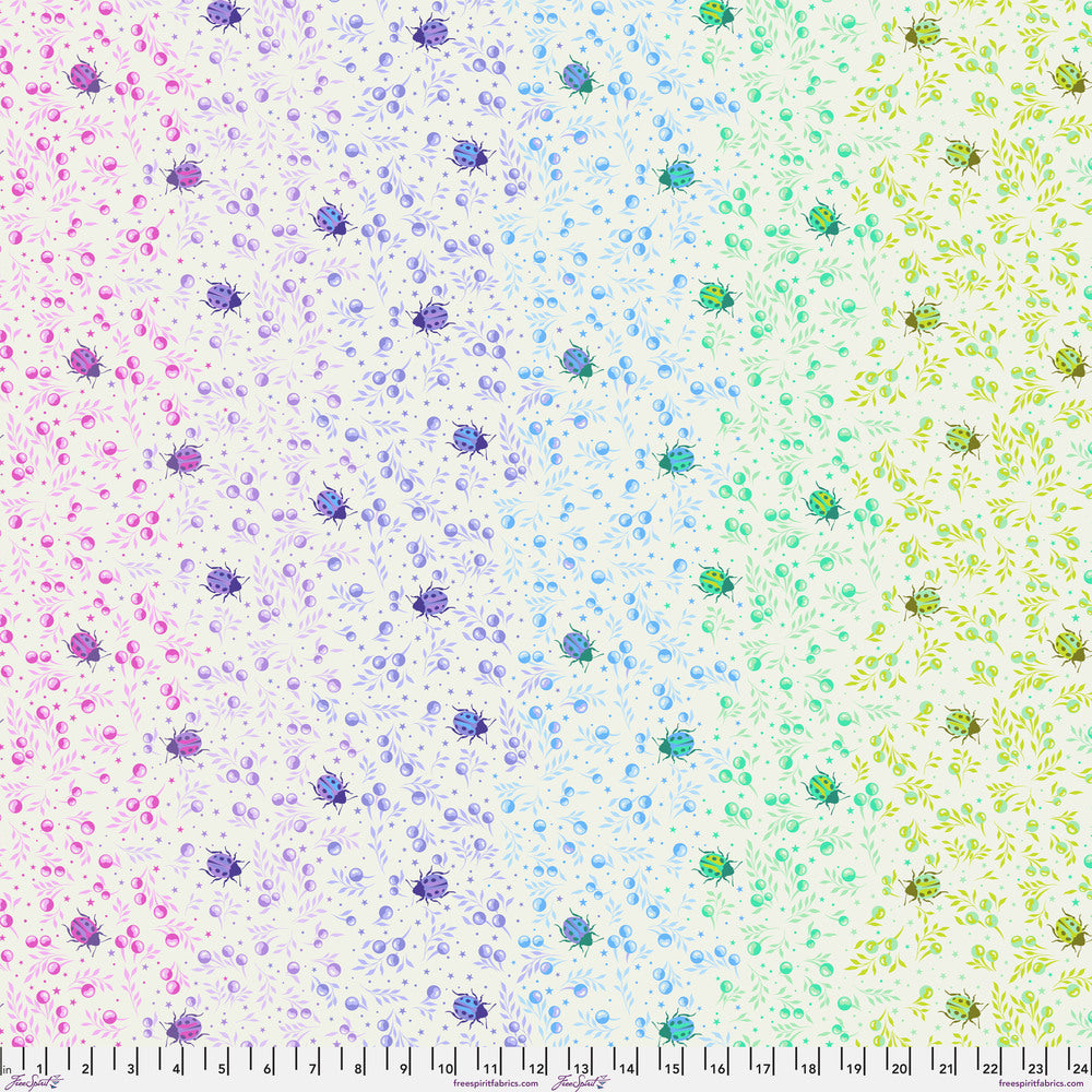 Spot On in Daybreak by Tula Pink, Down to Earth cotton fabric.