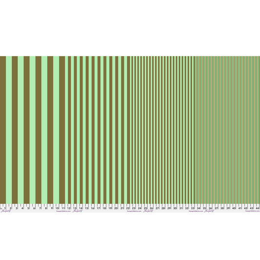 Sticks in Mint to Be by Tula Pink — full-width fabric view showing four stripe sizes.
