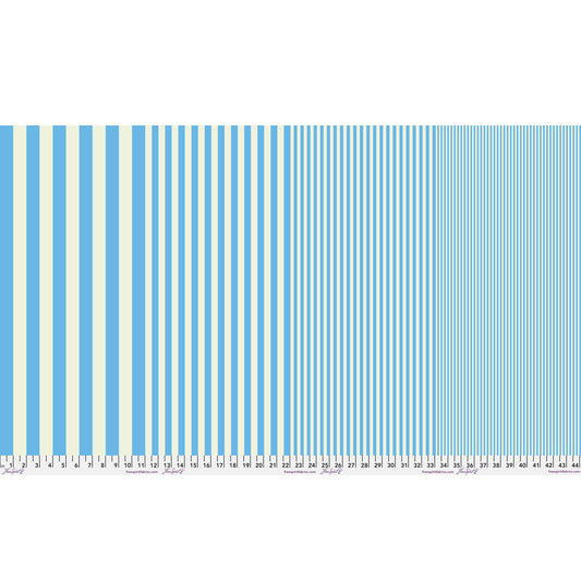 Sticks in Skylight by Tula Pink — full-width fabric view showing four stripe sizes.