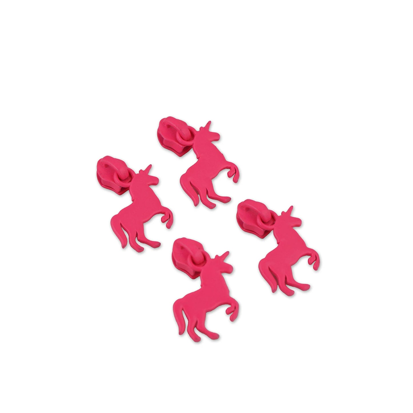 Neon Pink #5 Unicorn Zipper Pulls (4 Pack)
