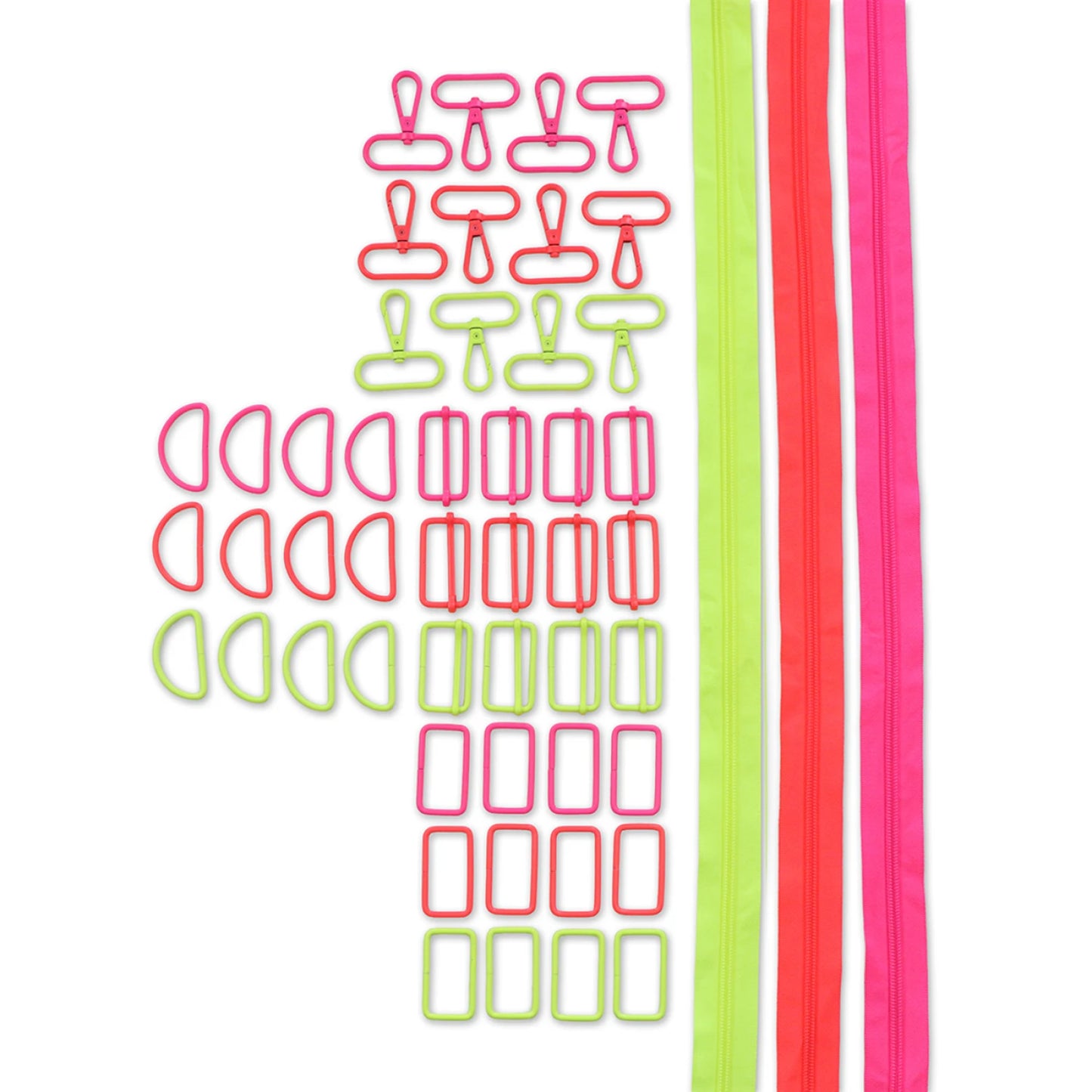 Box Bundle of Neon Hardware & Zippers