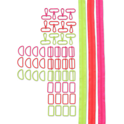 Box Bundle of Neon Hardware & Zippers