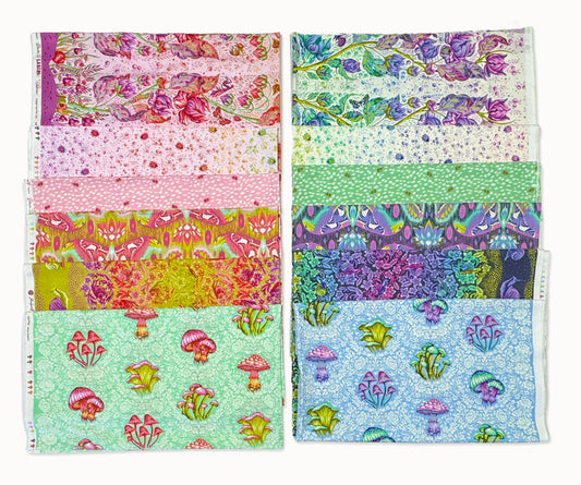 The 12 Down to Earth fabrics included in the 36-fabric mega bundle.