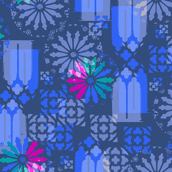 Sunlight in Navy - Chrysanthemum by Alison Glass - PREORDER RELEASES NOVEMBER 2023 - A-873-B