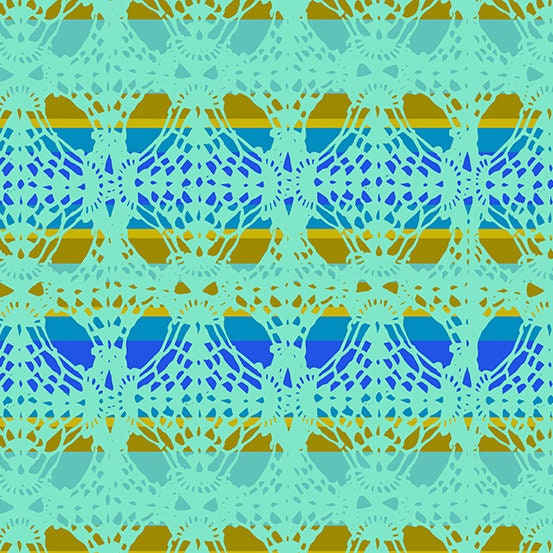 Lace in Mint - Chrysanthemum by Alison Glass - PREORDER RELEASES NOVEMBER 2023 - A-876-T