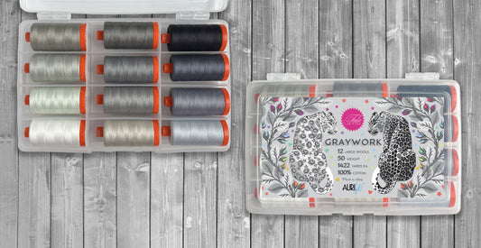 Graywork Thread Collection – 12 Large Spools (50wt Cotton)